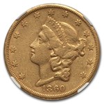 1860-S $20 Liberty Gold Double Eagle XF-40 NGC