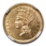 1861 $1 Indian Head Gold MS-61 NGC