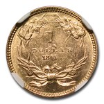 1861 $1 Indian Head Gold MS-61 NGC