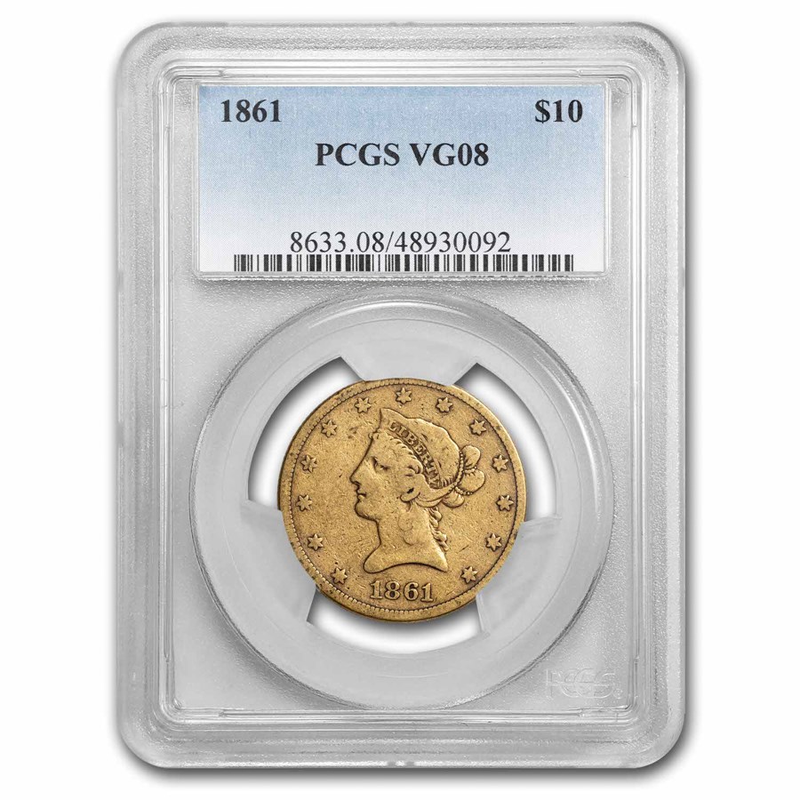 1861 $10 Liberty Gold Eagle VG-08 PCGS (Low Ball Registry)