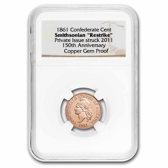 Buy 1861 Confederate Cent Restrike Gem Proof Set Ngc Apmex 9636