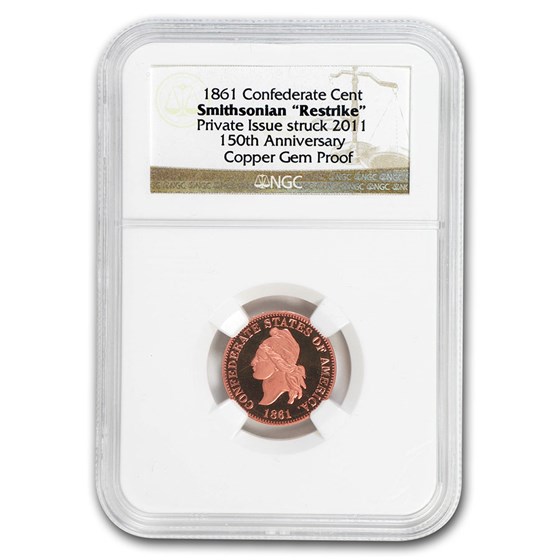 Buy 1861 Confederate Cent Smithsonian Restrike Proof 3 Coin Set Ngc Apmex 9852