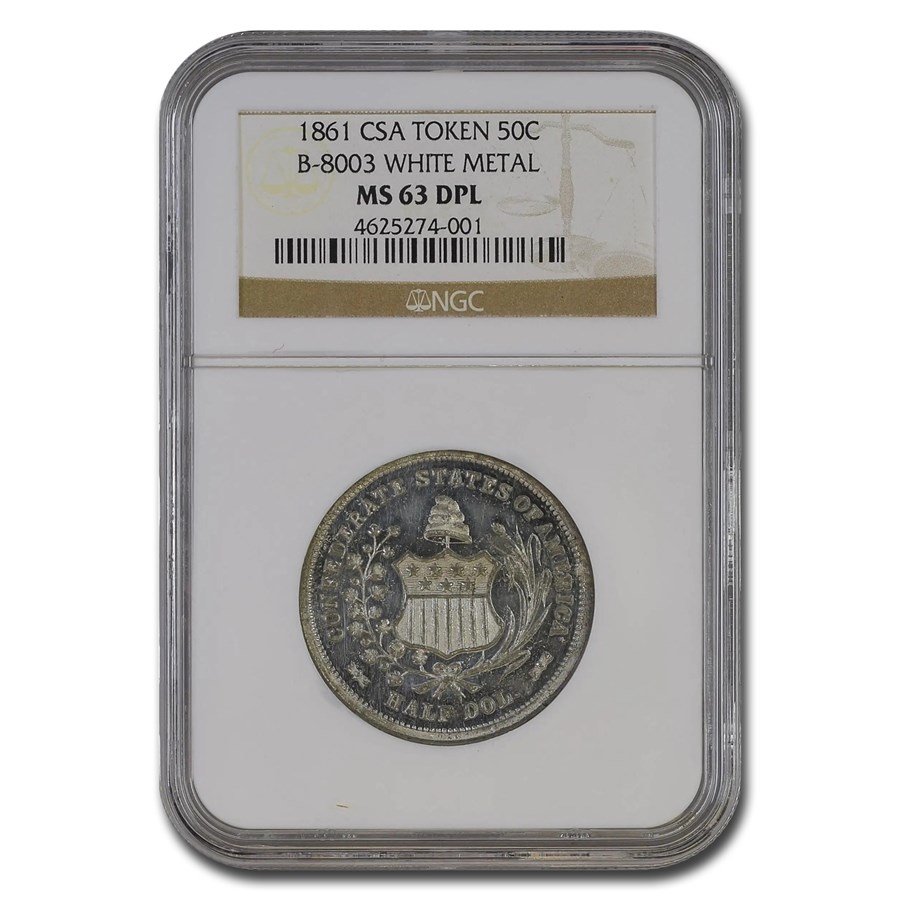 1861 CSA Half Dollar Scott Res. PF-64 NGC (B-8003 White Metal)