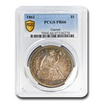 1861 Liberty Seated Dollar PR-66 PCGS