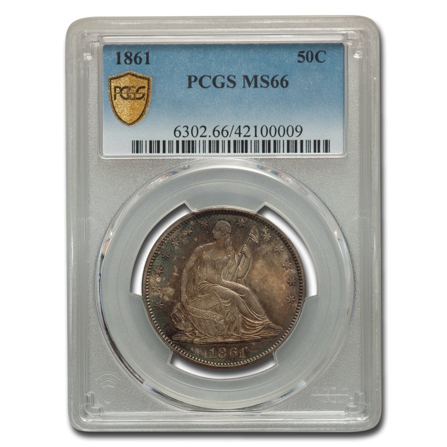 Buy 1861 Liberty Seated Half Dollar MS-66 PCGS | APMEX