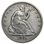 1861 Liberty Seated Half Dollar XF