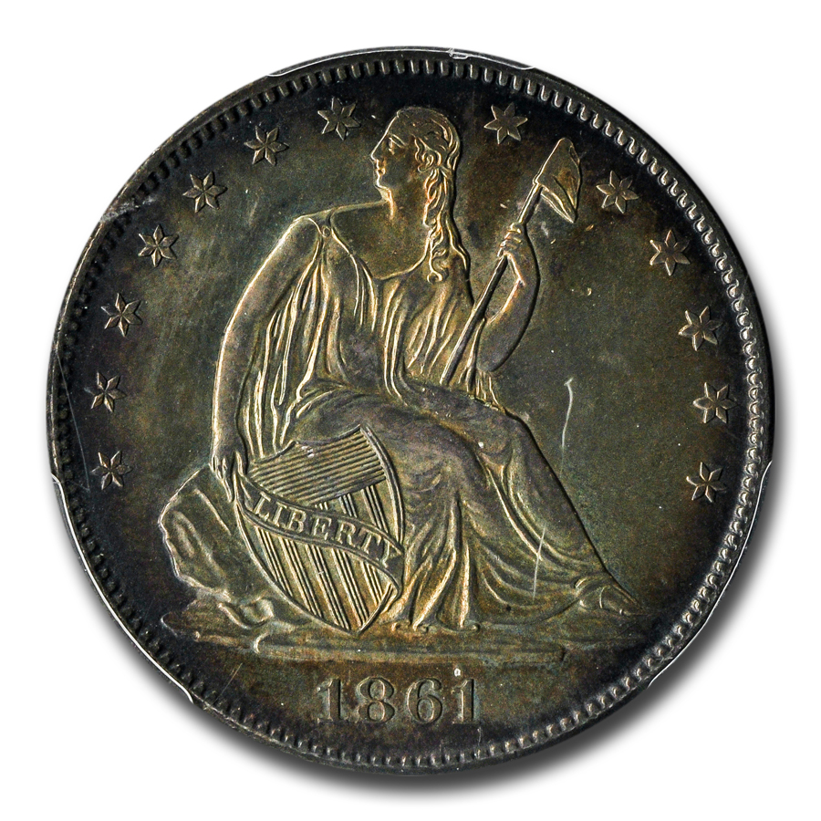 1861 half deals dollar coin