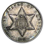 1861 Three Cent Silver AU