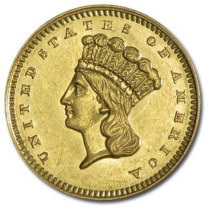 1862 $1 Indian Head Gold Dollar AU