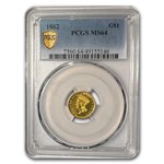 1862 $1 Indian Head Gold Dollar MS-64 PCGS