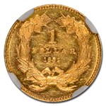 1862 $1 Indian Head Gold MS-61 NGC (PL)