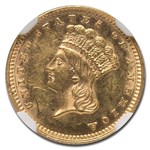 1862 $1 Indian Head Gold MS-62 NGC