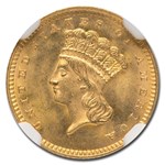 1862 $1 Indian Head Gold MS-66 NGC