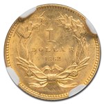 1862 $1 Indian Head Gold MS-66 NGC