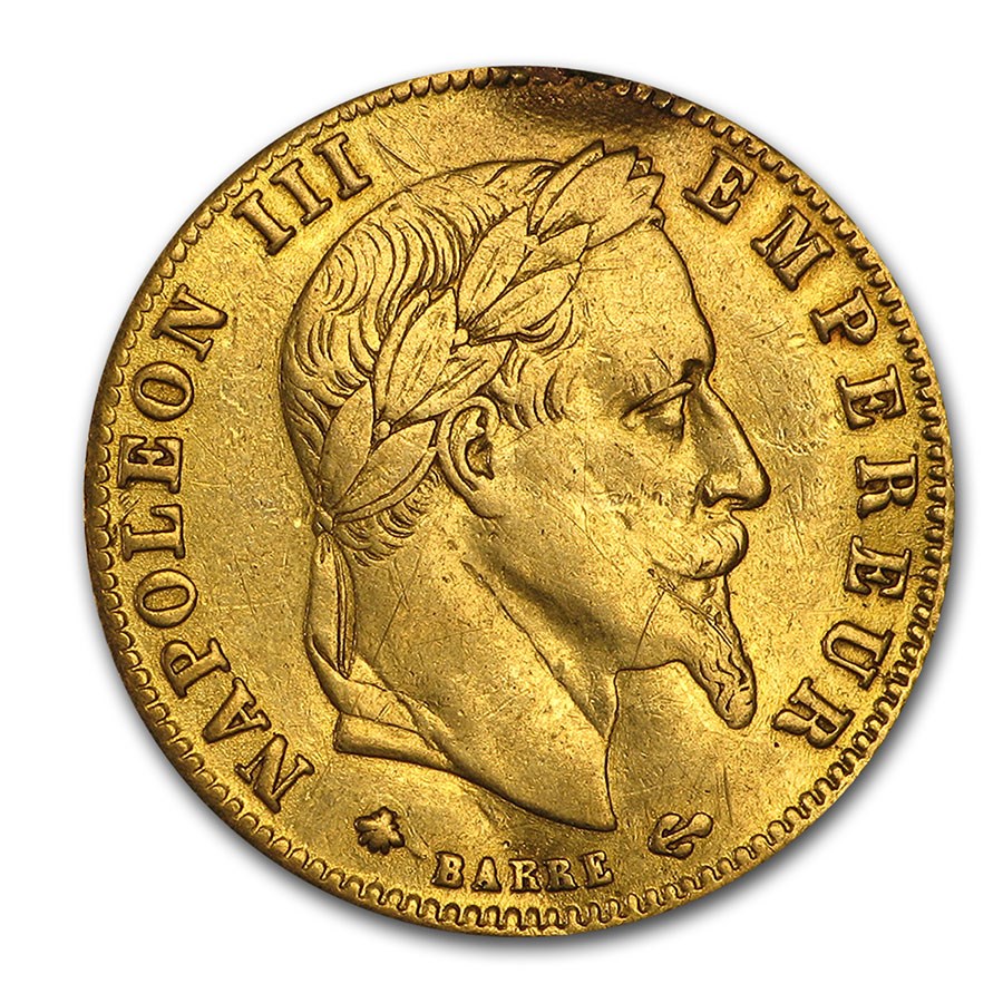 Buy 1862-1869 France Gold 5 Francs Napoleon III Laureate (Damaged) | APMEX