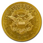 1862 $20 Liberty Gold Double Eagle AU-58 NGC