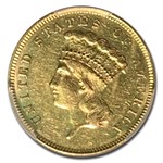 1862 $3 Gold Princess AU-53 PCGS