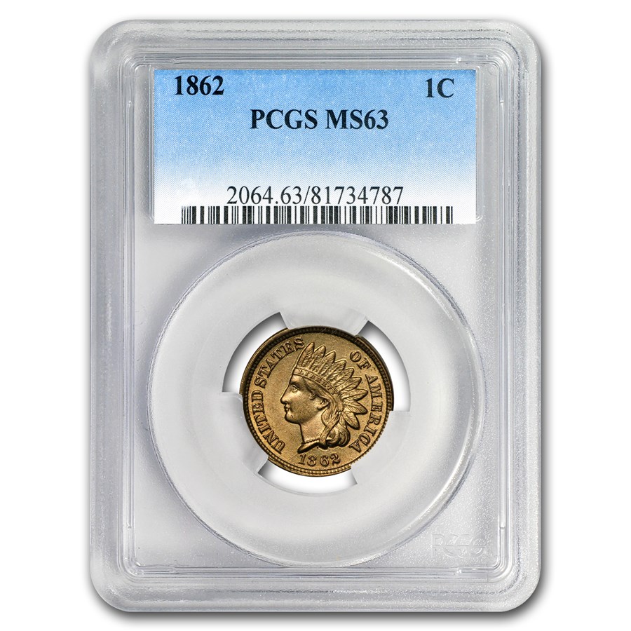 1862 Indian Head Cent MS-63 PCGS