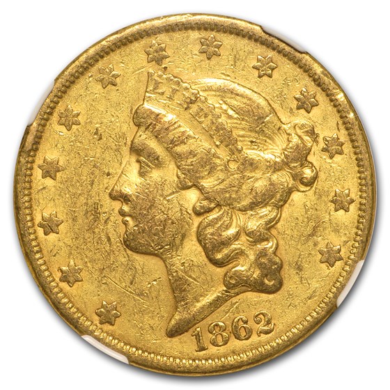 Buy 1862-S $20 Liberty Gold Double Eagle AU-53 NGC (Granite Lady Hrd ...