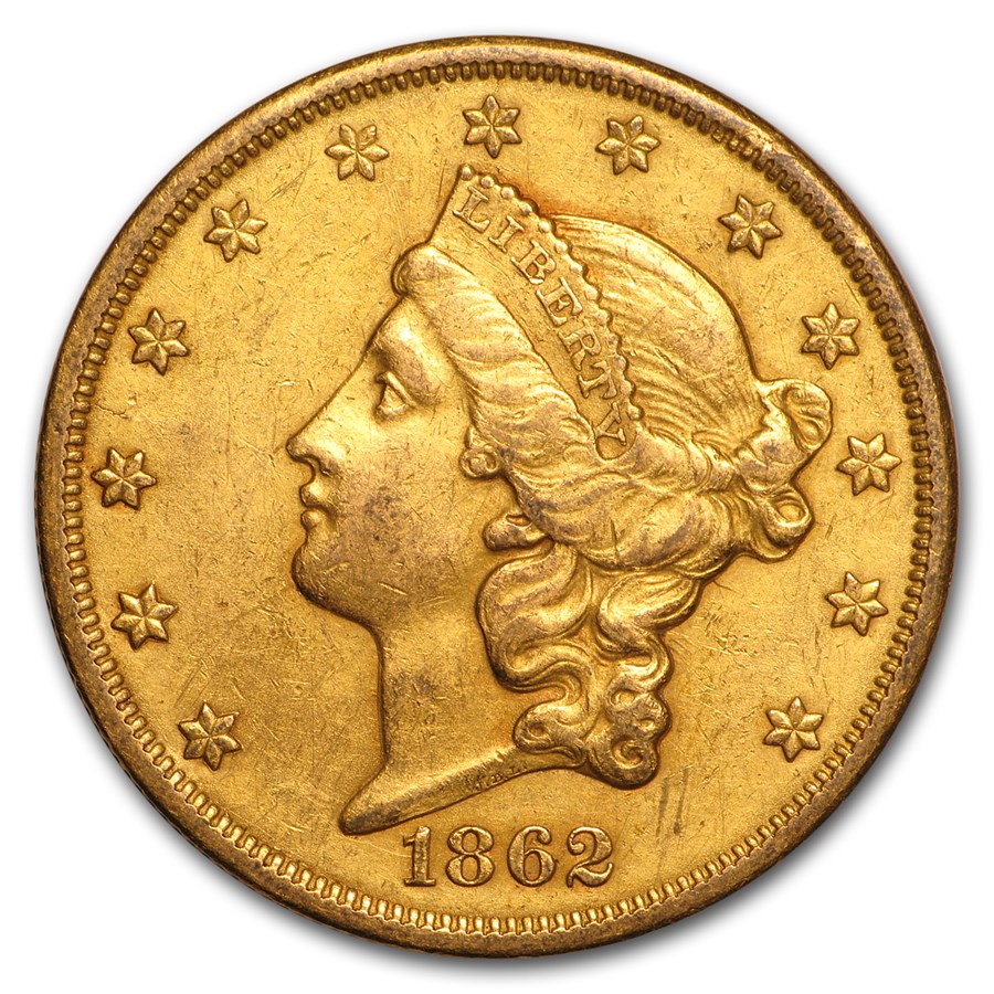 Buy 1862-S $20 Liberty Gold Double Eagle AU Details (Cleaned) | APMEX