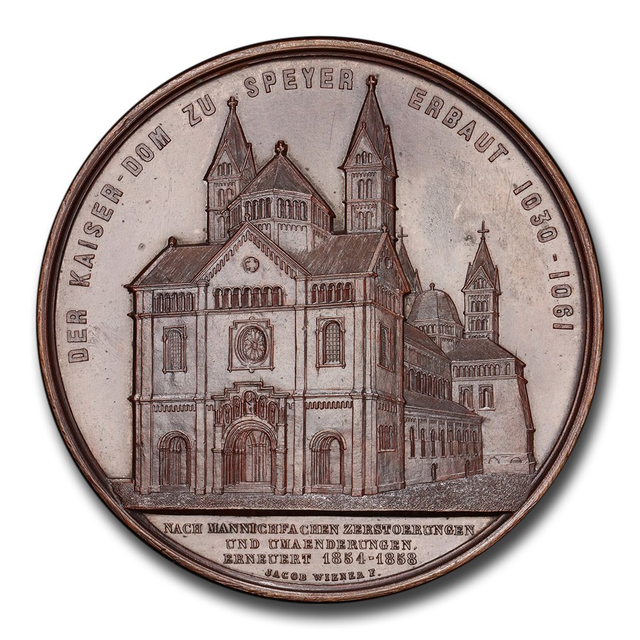 1863 Germany Bronzed Medal MS-64 PCGS (Speyer Cathedral)
