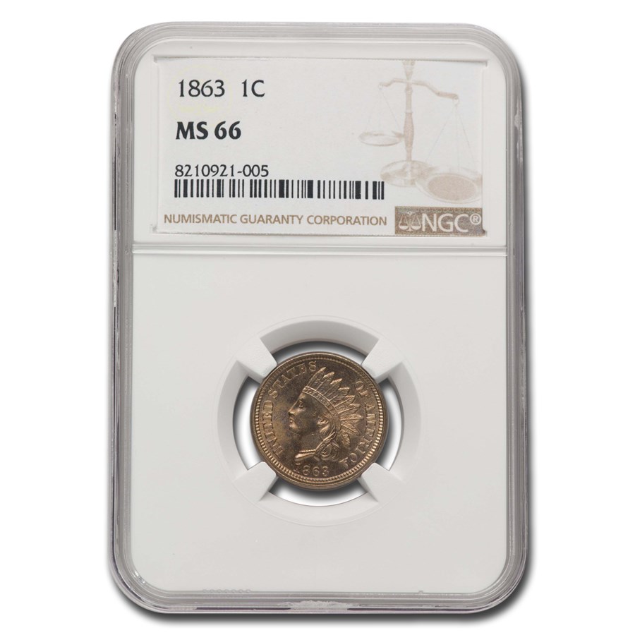 1863 Indian Head Cent MS-66 NGC