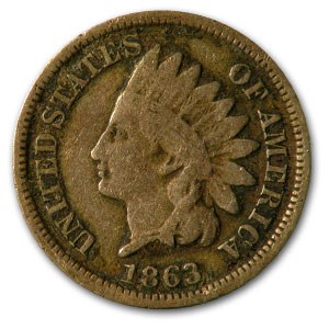 1863 Indian Head Cent VG