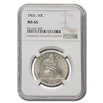 1863 Liberty Seated Half Dollar MS-65 NGC