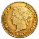 1863 Philippines Isabella II Gold 4 Pesos XF