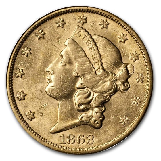 Buy 1863-S $20 Liberty Gold Double Eagle AU-58 NGC (Small S) | APMEX