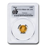 1864 $1 Indian Head Gold PR-66+ DCAM PCGS