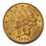 1864 $20 Liberty Gold Double Eagle MS-61 PCGS CAC