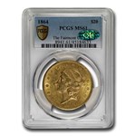 1864 $20 Liberty Gold Double Eagle MS-61 PCGS CAC