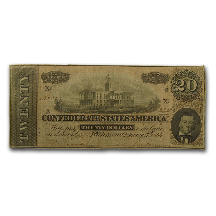 1864 $20 (T-67) Capitol @ Nashville, TN Fine