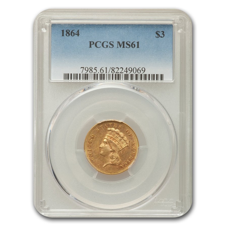 Buy 1864 $3 Gold Princess MS-61 PCGS | APMEX