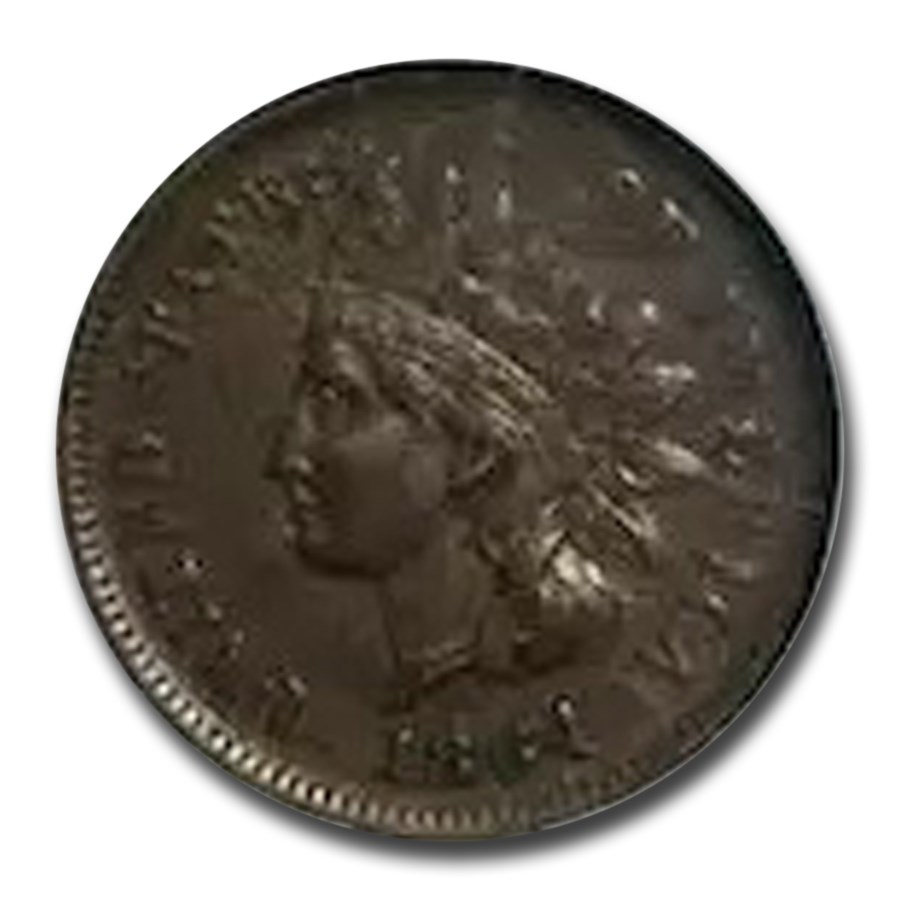 1864 Indian Head Cent AU-55 NGC (L On Ribbon)