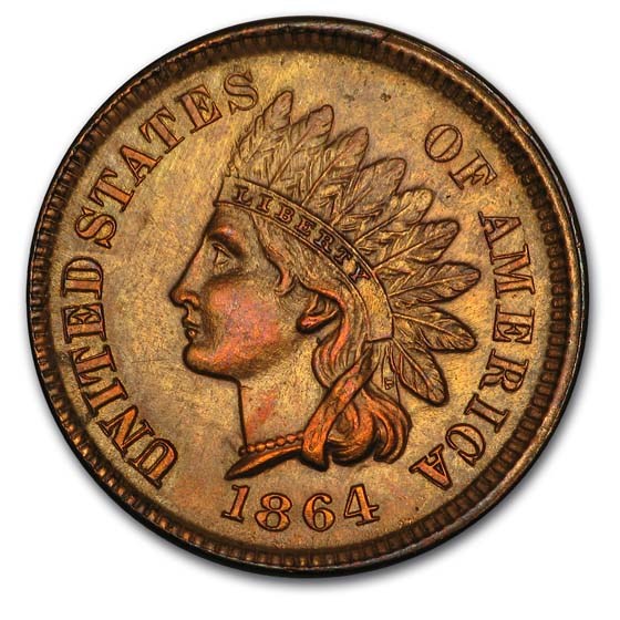 Buy 1864 Indian Head Cent BU (L on Ribbon) | APMEX