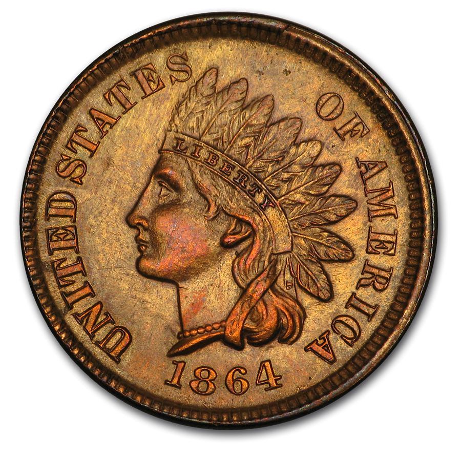 1864 Indian Head Cent Bu L On Ribbon Coin For Sale Indian Head