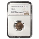 1864 Indian Head Cent Copper Nickel MS-64 NGC