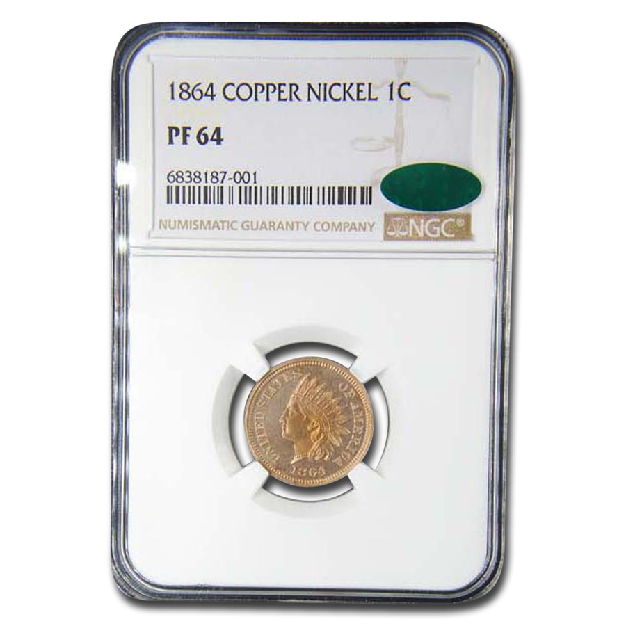 1864 Indian Head Cent Copper Nickel PF-64 NGC CAC