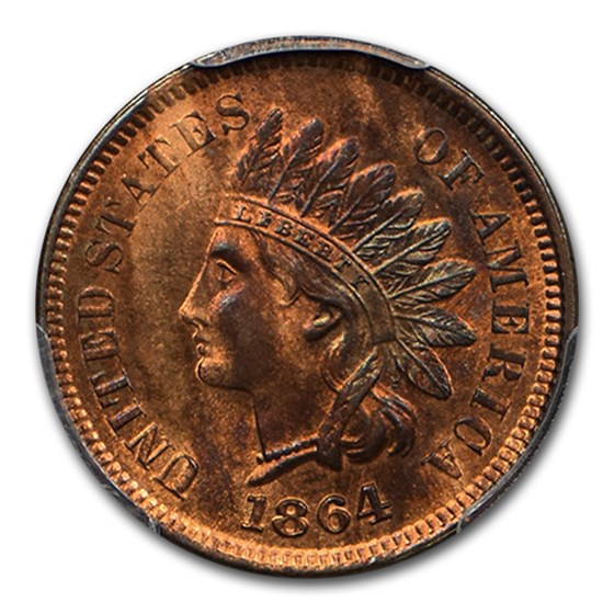 Buy 1864 Indian Head Cent MS-65 PCGS (Red/Brown, L on Ribbon) | APMEX