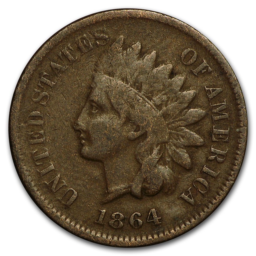 1864 Indian Head Cent VG (L on Ribbon)