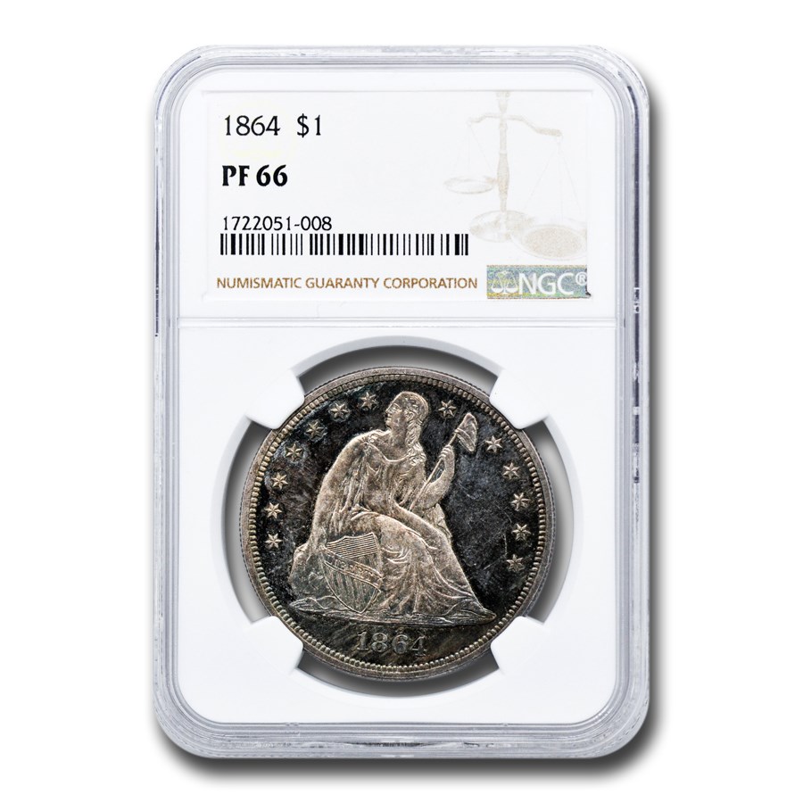 1864 Liberty Seated Dollar PF-66 NGC