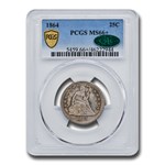 1864 Liberty Seated Quarter MS-66+ PCGS CAC