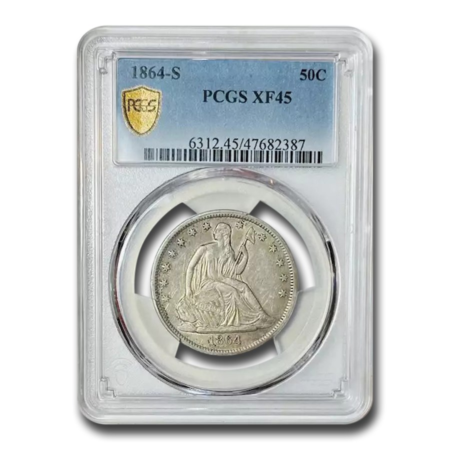 1864-S Liberty Seated Half Dollar XF-45 PCGS