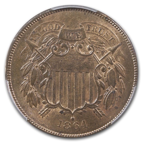 Buy 1864 Two Cent Piece Large Motto MS-65 PCGS (Red/Brown) | APMEX