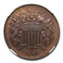 1864 Two Cent Piece MS-63 NGC (Red/Brown, Large Motto)