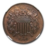 1864 Two Cent Piece MS-63 NGC (Red/Brown, Large Motto)