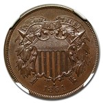 1864 Two Cent Piece MS-64 NGC (Brown, Large Motto)