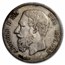 (1865-1878) Belgium Silver 5 Francs Leopold II Avg Circ (Random)